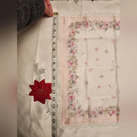 Nina Ricci Pink Floral Lace Handkerchief - NEW WITH STICKER JAPAN Exclusive - Picture 5 of 13